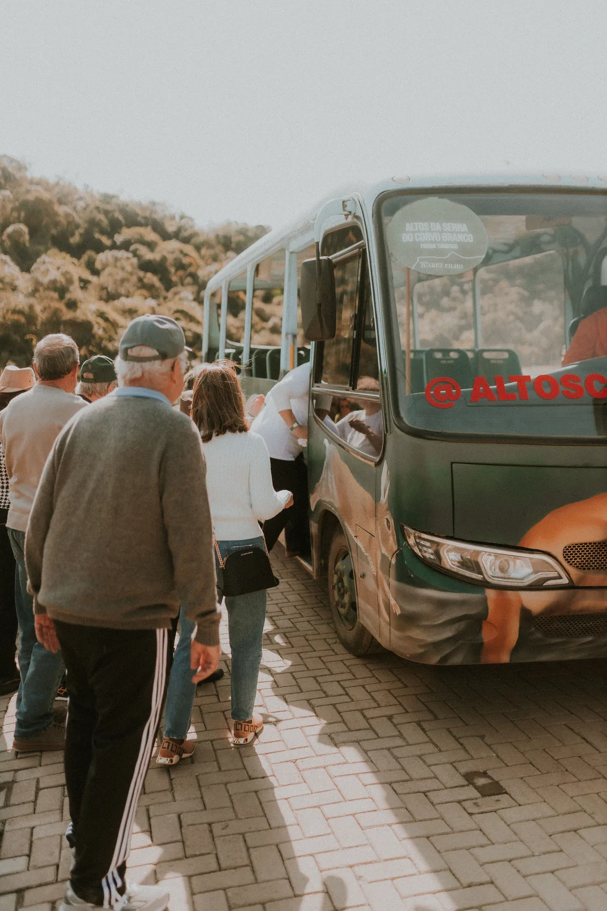Representative passengers boarding a bus